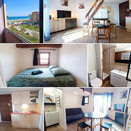Front De Mer, Vue Plage, Duplex 2 Chambres, 6 Couchages Appartamento Le Barcarès